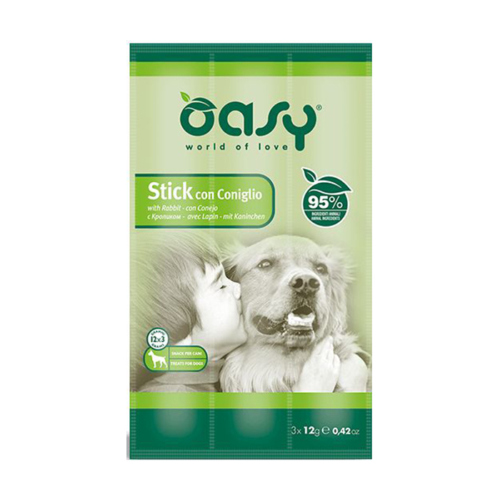 Уцінка! Ласощі для собак Oasy Stick з кроликом, 3*12 г